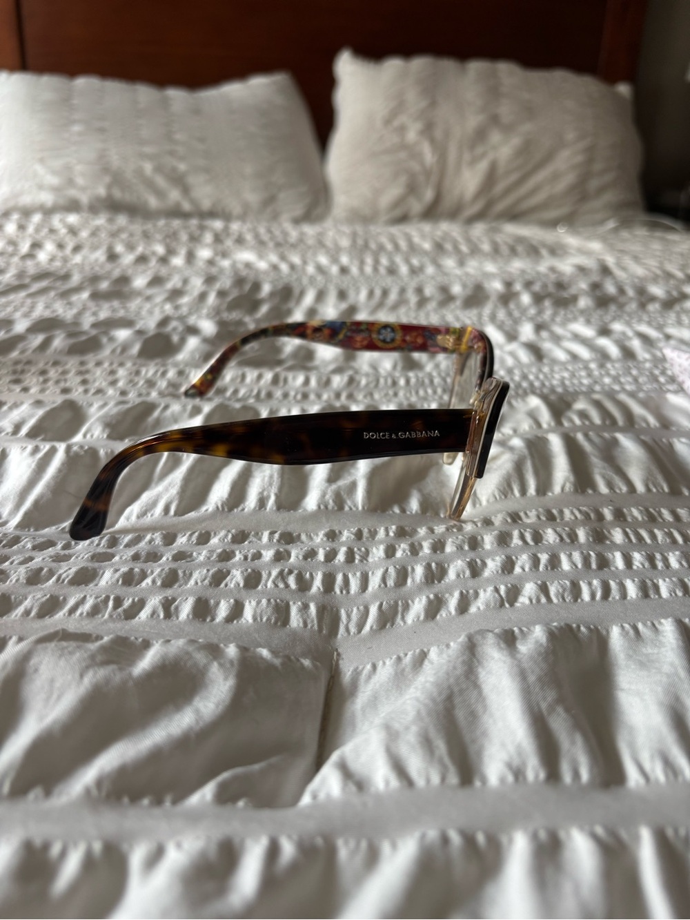 Dolce & Gabbana Tortoiseshell Frame Sunglasses with Gold Accents